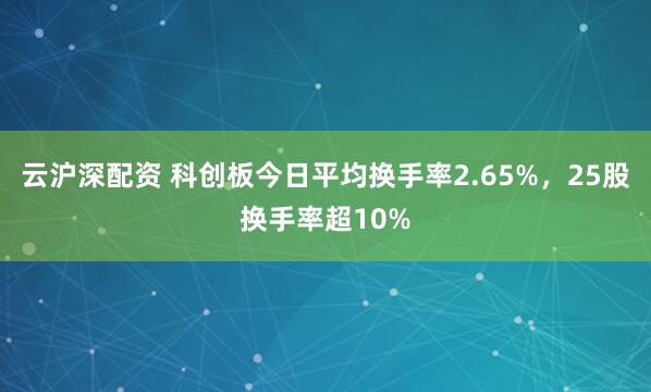 云沪深配资 科创板今日平均换手率2.65%,25股换手率超10%